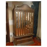 Vintage complete bedroom set- headboard/ 2 night stands/ long dresser w/ mirrors/armoire cabinet