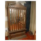 Vintage complete bedroom set- headboard/ 2 night stands/ long dresser w/ mirrors/armoire cabinet