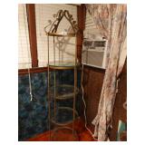 Metal round rack w/ glass shelves