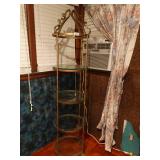 Metal round rack w/ glass shelves