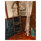 Metal round rack w/ glass shelves