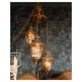 Vintage hanging 3 light fixture