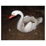Lg concrete swan planter