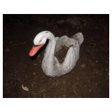 Lg concrete swan planter