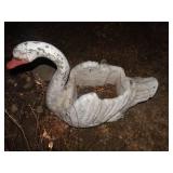Lg concrete swan planter