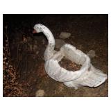 Lg concrete swan planter
