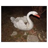 Lg concrete swan planter