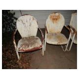 4 vintage metal patio chairs