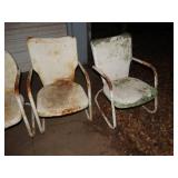 4 vintage metal patio chairs