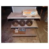 Metal rack with contents