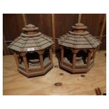2 wood gazebo post tops