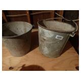 2 old metal pails