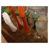 Assorted vintage glass vases