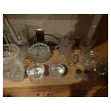 Lot of various cut glass pcs