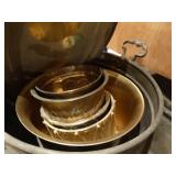 Lot of several brass planters