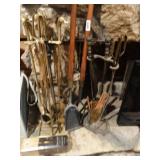 2 sets of fireplace tools