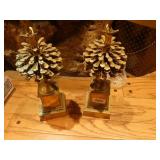High end brass pine cone decor