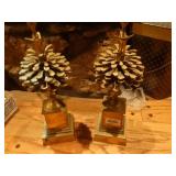 High end brass pine cone decor