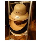 Lot of hats and Swan Cookie Jar