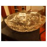 Cut glass candy dish signed Bengen
