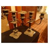 2 heavy candelabras