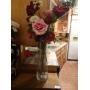 Tall decorative glass vase w/ faux flowers