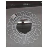 Household Essentials 22 in x 0.25 in Willow Round Wall Mirror, White