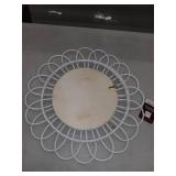 Household Essentials 22 in x 0.25 in Willow Round Wall Mirror, White