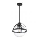 Pendleton Matte Black 1 Light Pendant- Black