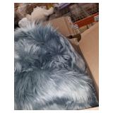 Silver Orchid Parrott Faux Fur Sheepskin Area Rug-