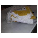 Lush Decor Rosalie Faux Linen Delicate Lace Edge Solid Color 3" Rod Pocket Light Filtering Window Curtain Panel, Yellow, 84"L x 54"W,