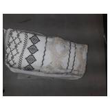 The Curated Nomad Clementina Geometric Cotton Duvet Cover Set- Ivory - Full - Queen-