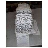 The Curated Nomad Clementina Geometric Cotton Duvet Cover Set- Ivory - Full - Queen-