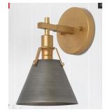 Modern 1-light Brushed Wall Sconce Silver/ Gold Cage Bathroom Vanity Lights - D 7.5" x H 10"- Silver/Black , 4 LIGHTS