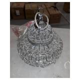 Juliette 12" Crystal/Metal LED Chandelier Pendant, Chrome by JONATHAN Y- Chrome/Clear-