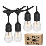 48ft outdoor string lights with remote