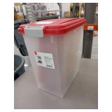 IRIS USA Airtight Pet Food & Treat Storage Container Combo with Scoop, Red