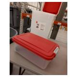IRIS USA Airtight Pet Food & Treat Storage Container Combo with Scoop, Red