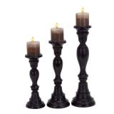 Set of 3 Traditional 12, 15, and 18 Inch Candleholders by Studio 350