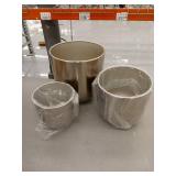 Carson Carrington Imnas Contemporary Large Round Metallic Gold Metal Wall Planters