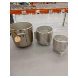 Carson Carrington Imnas Contemporary Large Round Metallic Gold Metal Wall Planters