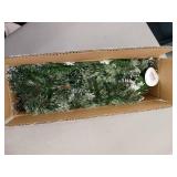 36" Glittery Bristle Pine Mailbox Swag with Battery Operated Warm White LED Lights