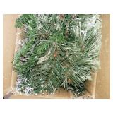 36" Glittery Bristle Pine Mailbox Swag with Battery Operated Warm White LED Lights