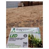 Forever Tree 760 LED Twinkle Cluster Warm White Lights w Black Wire