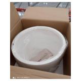 Luxen Home White MgO Round Medium Planter