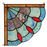 CHLOE Lighting MEI Victorian Tiffany-glass Window Panel 8" Wide
