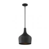 1 Light Matte Black Pendant- Matte Black-