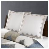 Ink+Ivy Isla Cotton Embroidered European Sham Pillow Covers