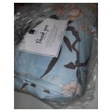 Set of 2 (108"x52") Botanical Garden Light Filtering Window Curtain Panels Blue - Lush DÃ©cor