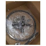 Atom 4 Light Chandelier - Chrome with Brushed Steel and Brushed Steel